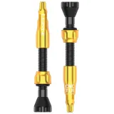 Ниппель для бескамерки LEZYNE CNC TLR VALVE 44MM Голубой Y14 — Золотистий Y14