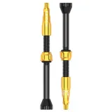 Ніпель для безкамерки LEZYNE CNC TLR VALVE 60MM Чорний Y14 — Золотистий Y14