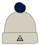 Шапка зимняя Giro Beanie Pom с помпоном бежевый/синий — бежевий/синій