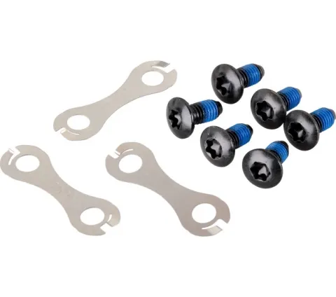 Фиксирующие болты и стопорные шайбы Shimano для 6-болтового ротора (6 шт.)