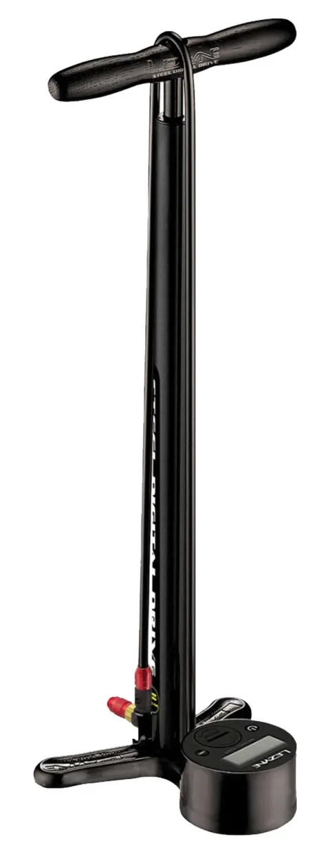 Підлоговий насос LEZYNE STEEL DIGITAL DRIVE Манометр 3,5" Чорний матовий 220psi Y14
