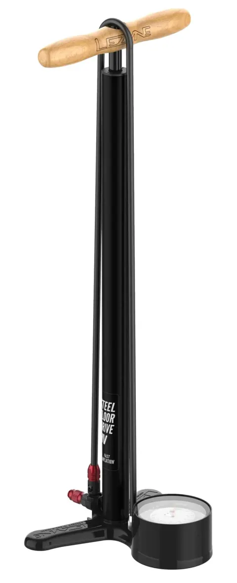 Підлоговий насос LEZYNE STEEL FLOOR DRIVE Манометр 3,5" Чорний матовий 220psi Y18