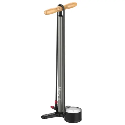 Напольный насос LEZYNE STEEL FLOOR DRIVE Манометр 3,5" Серый матовый 220psi Y18