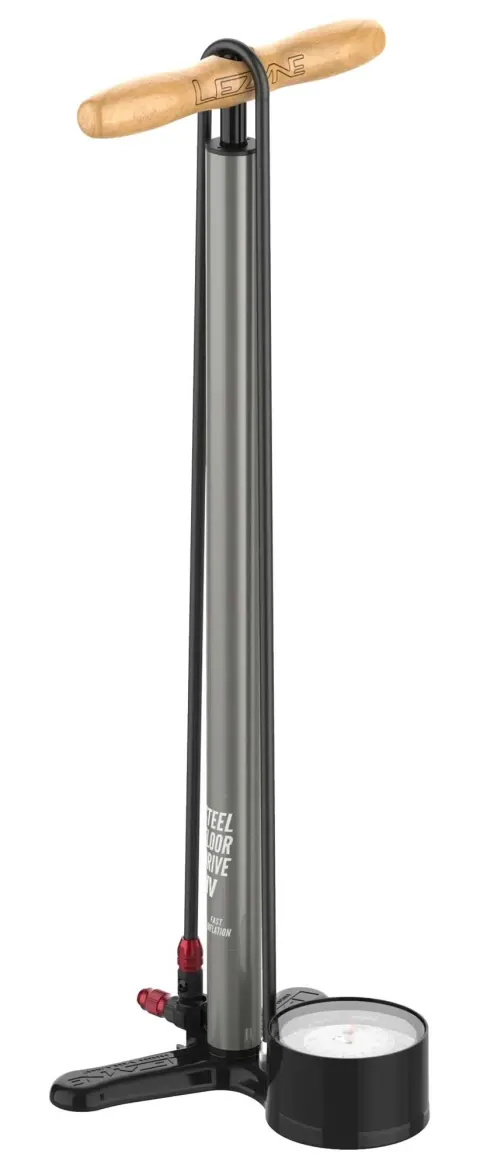 Підлоговий насос LEZYNE STEEL FLOOR DRIVE Манометр 3,5" Сірий матовий 220psi Y18