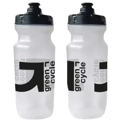 Фляга 0,6 Green Cycle GBT-516 із збільшеним клапаном, прозора із чорним