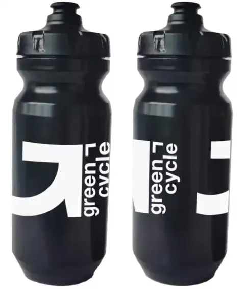 Фляга 0,6 Green Cycle GBT-516 с увеличенным клапаном, черная с белым