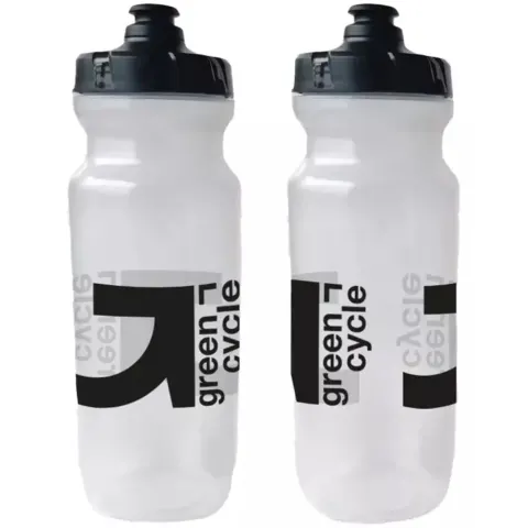 Фляга 0,75 Green Cycle GBT-517 с увеличенным клапаном, прозрачная с черным