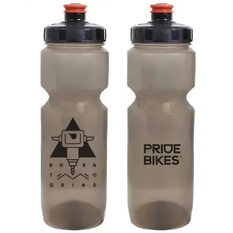 Фляга 0,8 Pridebikes GBT-558LBC Born to grind, дымчатая с черным