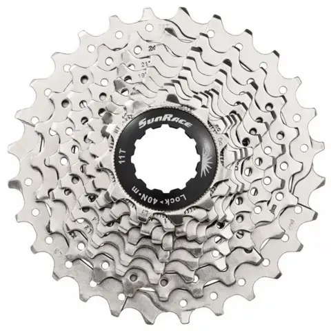 Касета 10-k 11-28T SUN RACE RS алюмінієвий павук, Metallic Silver