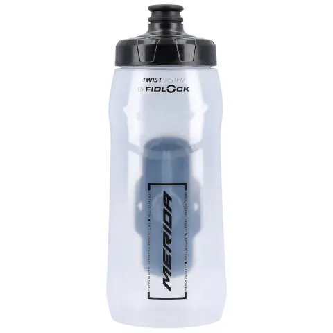 Фляга + Флагодержатель MERIDA/FIDLOCK Transparent, Glossy Black 620 ccm Bottle with connector