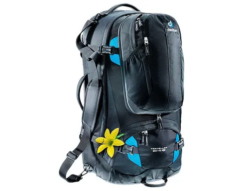 Рюкзак DEUTER Traveller 60 + 10 SL колір 7321 black-turquoise Для подорожей