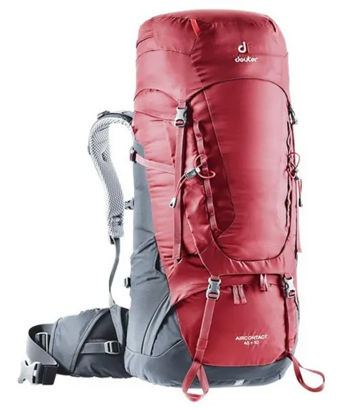 Рюкзак DEUTER Aircontact 45 + 10 колір 5425 cranberry-graphite Для треккінгу