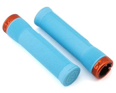 Грипсы RACE FACE CHESTER, 31 мм, Хомут (LIGHT BLUE) Светло-Синий, Грип (ORANGE) Оранжевый (Резиновые)