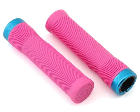 Грипсы RACE FACE CHESTER, 31 мм, Хомут (MAGENTA) Пурпурный, Грип (TURQUOISE) Бирюзовый (Резиновые)