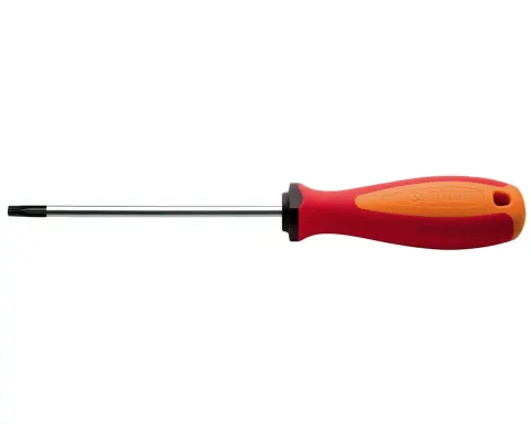 Отвертка Unior Tools Torx TR 27 (антивандальная) (Красная)