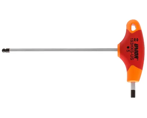 Ключ Unior Tools шестигранний T-подібний кулястий 4 мм (Червоний)