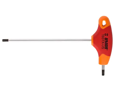 Ключ Torx Unior Tools с T-образной рукояткой TX 15 (красный)