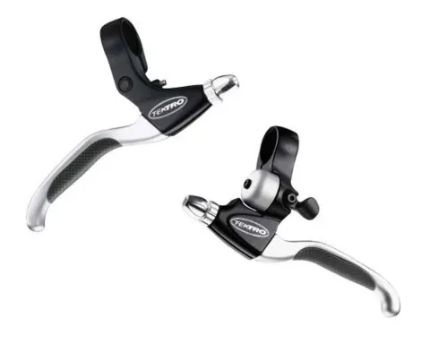 Тормозные ручки Tektro CL530TS+CL535RT, с интегрированным звонком, (Black/Silver) чёрный/серебристый, пара