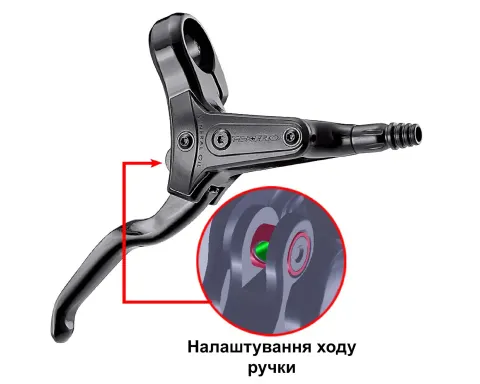 Права ручка гідравлічних гальм Tektro EP1.0 Gold, для HD-M285/286, (Black/Gold) чорний/золотистий