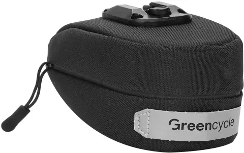 Сумка підсідельна Green Cycle Clipo, зі світловідбивачем, на рейли, 14,2х8х6,4 см, чорний