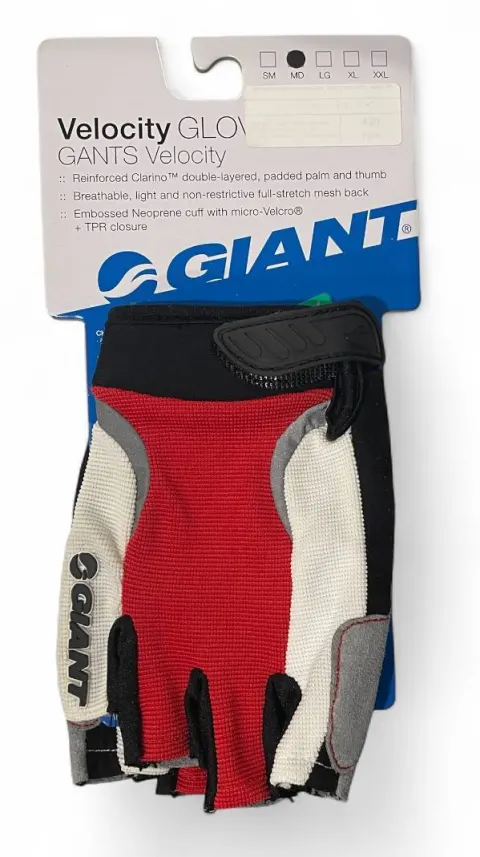 Велорукавиці з короткими пальцями Giant Velocity червоний M