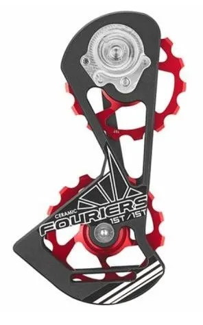 Ролики заднього перемикача шосе Fouriers Sram Red/Force/Rival з рамкою алюміній Full Ceramic 15/15T червоний