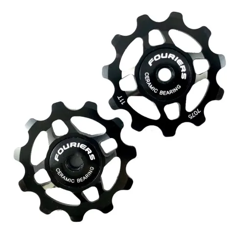 Ролики заднього перемикача Fouriers Shimano 8-11шв/campagnolo 9-11шв Ceramic 11/11T Full CNC алюміній 21г/пара чорний