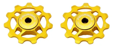 Ролики заднього перемикача Fouriers Shimano 8-11шв/campagnolo 9-11шв Ceramic 11/11T Full CNC алюміній золотистий 21г/пара