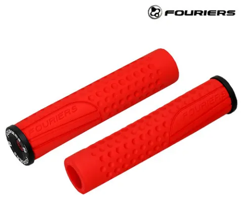 Грипси Fouriers Silicone Grip 30х130мм 74г/пара із заглушками з болтом червоний