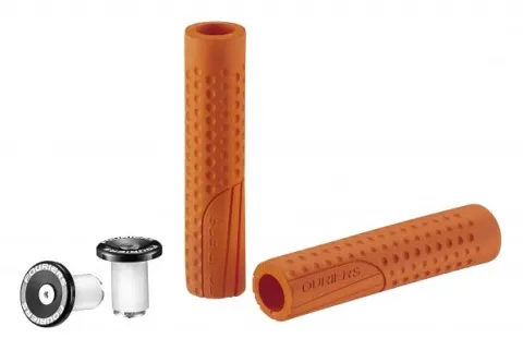 Грипси Fouriers Silicone Grip 30х130мм 74г/пара із заглушками з болтом помаранчевий неоновий