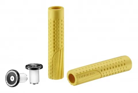 Грипси Fouriers Silicone Grip 30х130мм 74г/пара із заглушками з болтом жовтий
