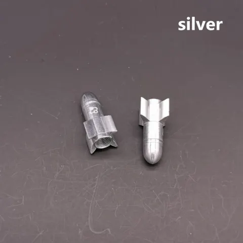 Ковпачки на вентиль Fouriers PE006 rocket/ракета Presta/Schrader алюміній 7г/пара сріблястий
