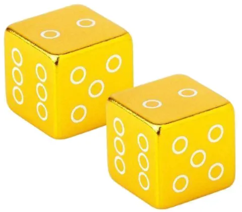 Ковпачки на вентиль Fouriers US001 cube/кубик Schrader алюміній 18.7г/пара золотистий