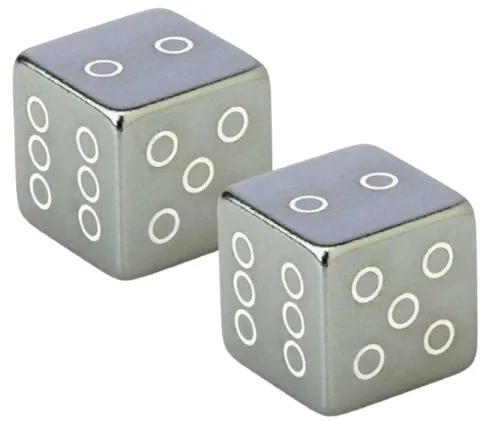 Ковпачки на вентиль Fouriers US001 cube/кубик Schrader алюміній 18.7г/пара сірий