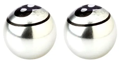 Ковпачки на вентиль Fouriers US002 ball/шар Schrader алюміній 13г/пара сріблястий
