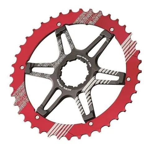 Шестерня задня МТБ Fouriers Shimano 10шв алюміній 42Т+сталь 16Т червоний