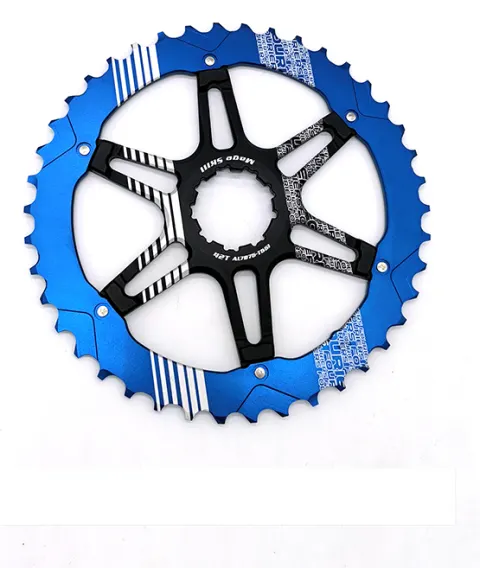 Шестерня задня МТБ Fouriers Shimano 10шв алюміній 42Т+сталь 16Т синій