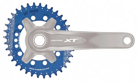 Шестерня передня МТБ Fouriers DX8000 Full CNC NW Oval Shimano XT/pcd96 алюміній 34Т синій