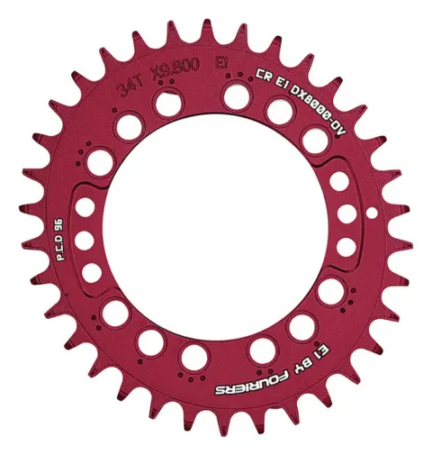 Шестерня передня МТБ Fouriers DX8000 Е1 Full CNC NW Oval Shimano XT/pcd96 алюміній 36Т червоний