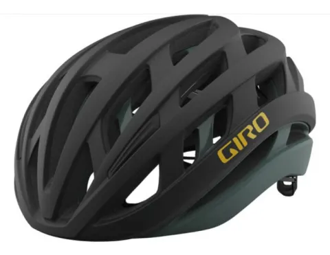 Шлем велосипедный Giro Helios матовый черный/зеленый M/55-59см