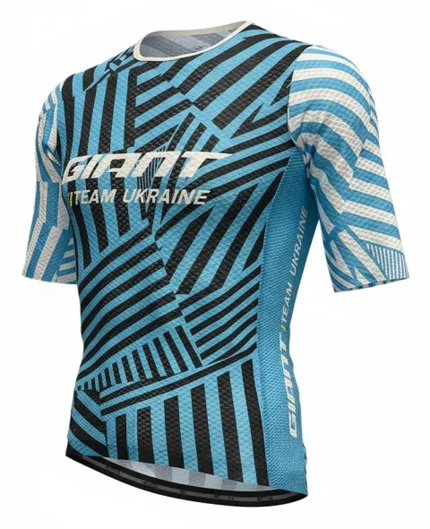 Веломайка Giant Team UA Pro Aero Mesh Zipless Duzzle чорний/синій/білий L