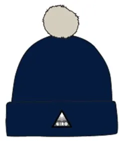 Шапка зимова Giro Beanie Pom з помпоном синій/бежевий