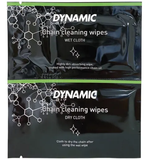 Серветки для очищення та змащування ланцюга Dynamic Chain Cleaning Wipes волога+суха