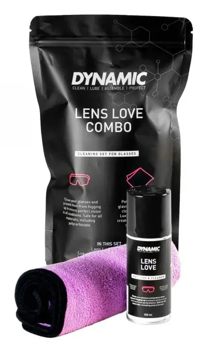 Очищувач та захисник окулярів від запотівання Dynamic Lens Love Combo спрей/100мл +серветка Luxury Microfibre