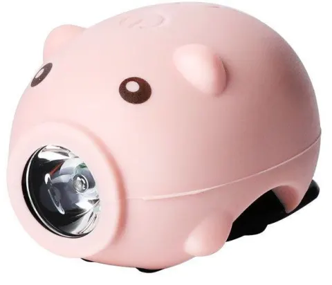 Дитячий ліхтар Green Cycle Piglet, 300 люмен, 3 режими, + гудок з 5 звуками, рожевий