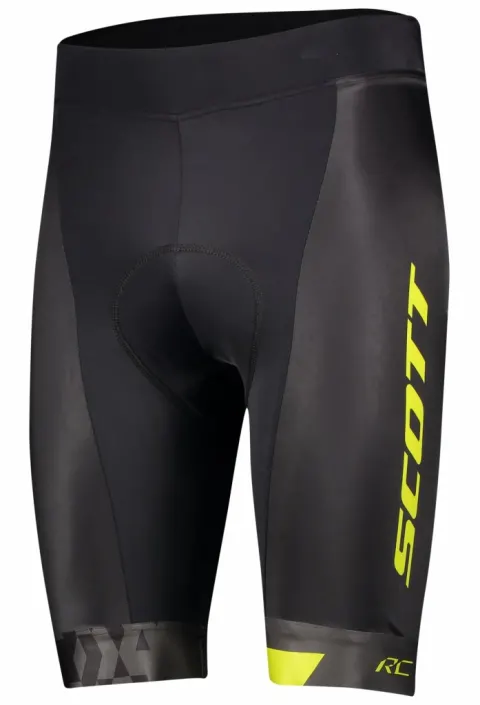 Велотрусы без лямок SCOTT RC TEAM ++ black/sulphur yellow - XXL