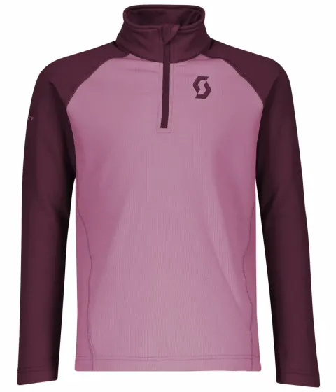 Кофта подростковая SCOTT JR 1/2 ZIP DEFINED LIGHT red fudge/cassis pink - L