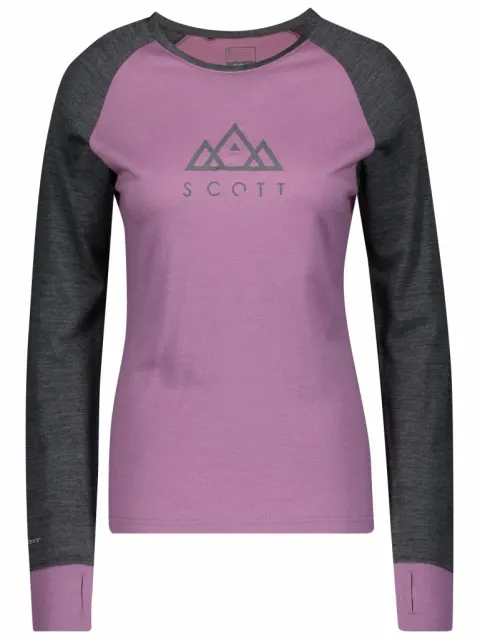 Термомайка SCOTT W DEFINED LIGHT dark grey melange/cassis pink - L