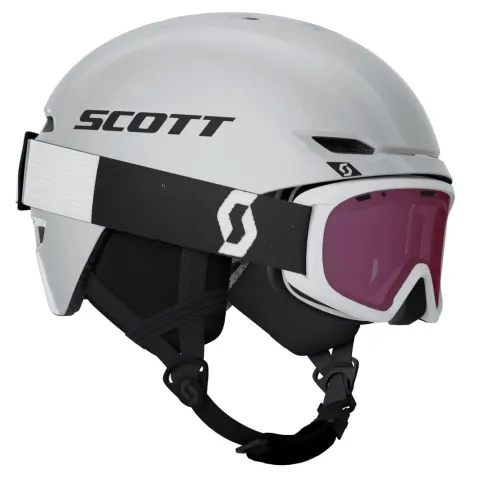 Гірськолижний шолом підлітковий SCOTT KEEPER 2 + маска гірськолижна JR WITTY white (чорний ремінець) - S