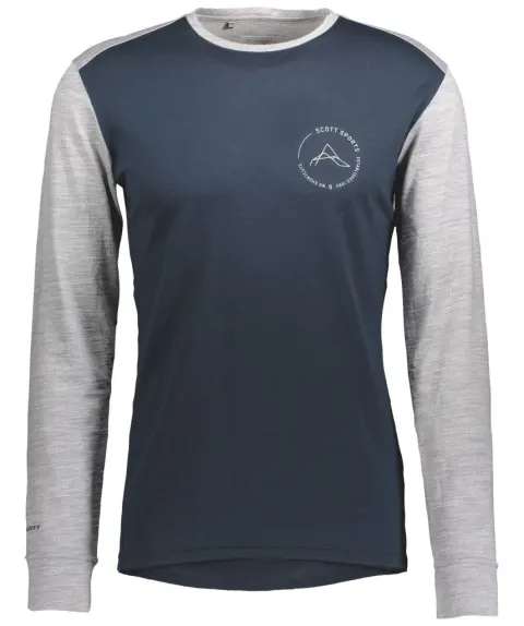 Термомайка SCOTT DEFINED MERINO dark blue/light grey melange - XL